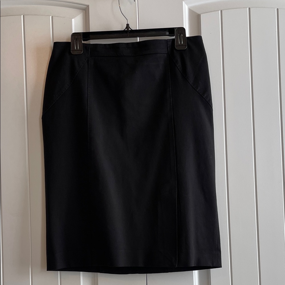 Banana Republic Classic Black Pencil Skirt Front Slit